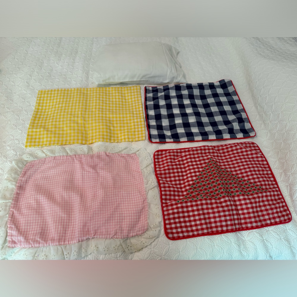 Vintage/ Handmade Baby Pillow And 5 Pillow Cases